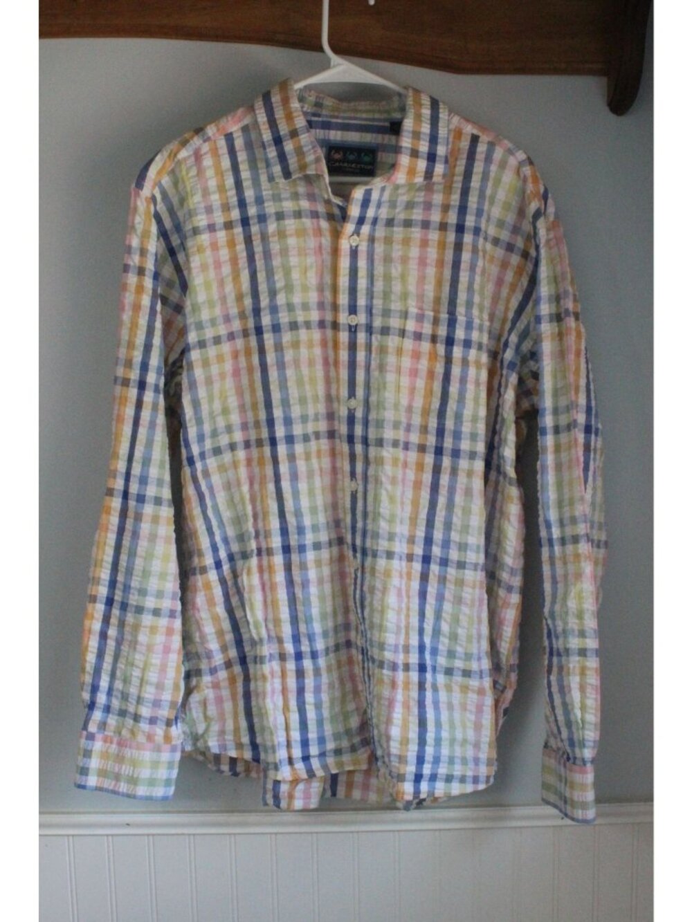 Charleston Threads XXL Multicolor Plaid Seersucker L/S Button-Up Shirt pride